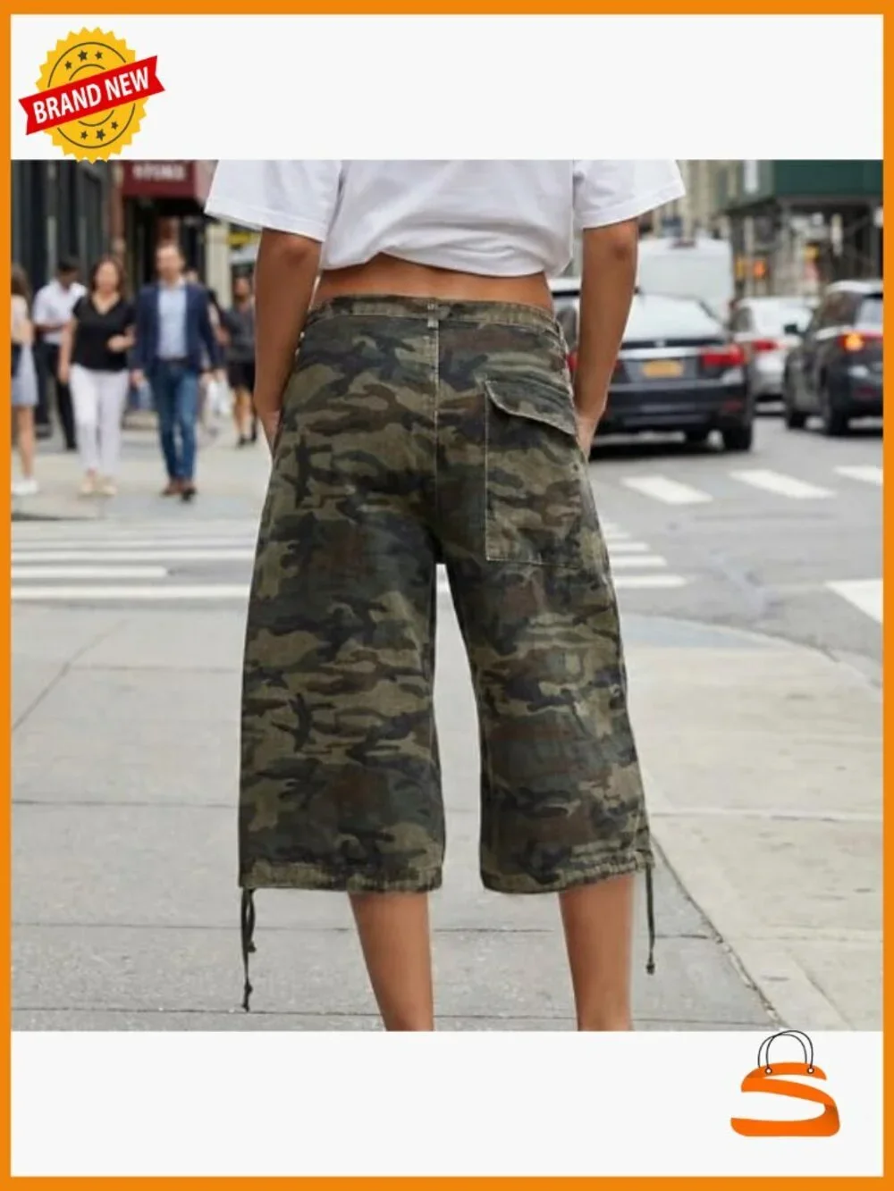 Y2K Cargo Jean Shorts Low Rise Baggy Denim Jorts Casual Streetwear